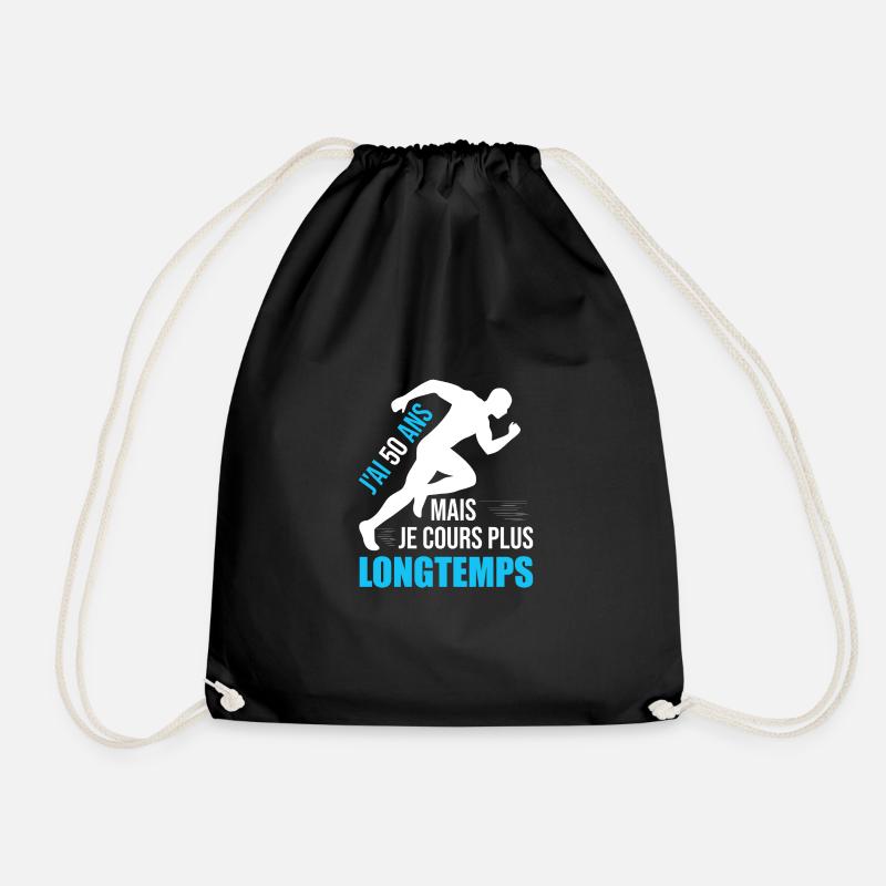 Coureur 50 ans Running Papa Papi Cadeau - Sac de sport léger - noir