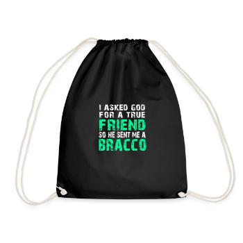 Bracco Italiano - True Friend - Drawstring Bag - black - Front