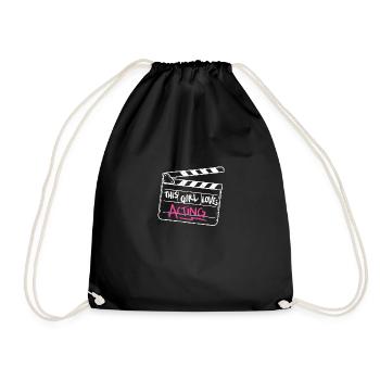 Broadway theater drama actor gift - Drawstring Bag - black - Front