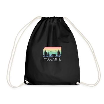 Yosemite California National Park Retro Vintage - Turnbeutel - Schwarz - Vorne