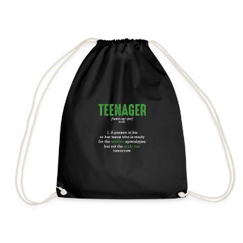 Teenager meaning teenager funny gift - Drawstring Bag - black - Front