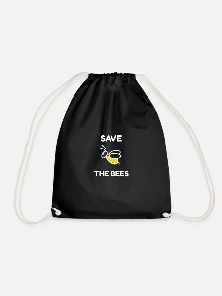 Rettet die Bienen - Save the Bees - Bienen - Turnbeutel - Schwarz