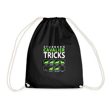 Stubborn Cavalier Tricks - Drawstring Bag - black - Front