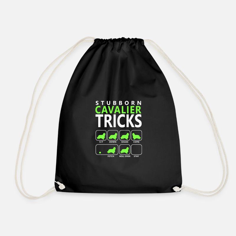 Stubborn Cavalier Tricks - Drawstring Bag - black