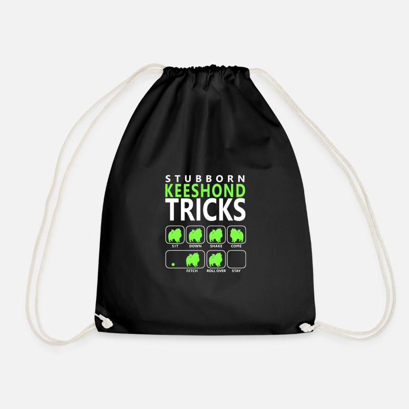 Hartnäckige Keeshond-Tricks - Turnbeutel - Schwarz