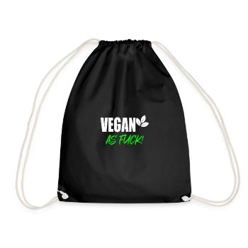 Vegan as fuck vegan vegan - Drawstring Bag - black - Front