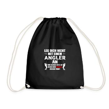 Leg dich nicht mit einem Angler an - Turnbeutel - Schwarz - Vorne