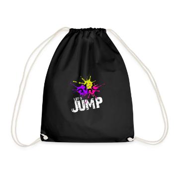 Lets Jump Funny gift for trampoline jumpers - Drawstring Bag - black - Front