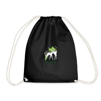 Nature eau boisson forêt animal cerf cadeau - Sac de sport léger - noir - Devant