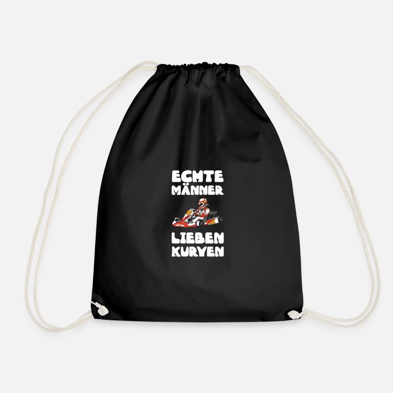 Go Kart Real Men Love Curves - Drawstring Bag - black