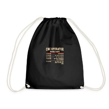 CNC Operator Hourly Rates cnc machinist - Drawstring Bag - black - Front