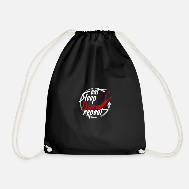 EAT SLEEP DIVE REPEAT plongée apnée apnée - Sac de sport léger - noir
