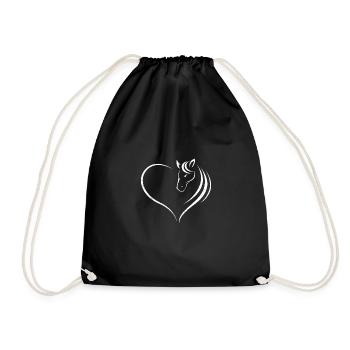 Artistic Horse Graphic Design Horse Heart - Turnbeutel - Schwarz - Vorne