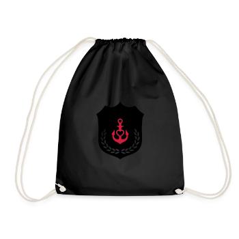 ancre blason coeur 002 - Sac de sport léger - noir - Devant