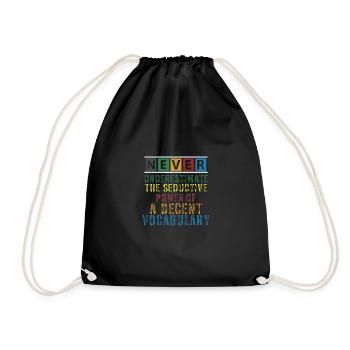 Ne sous-estimez jamais la puissance du vocabulaire - Sac de sport léger - noir - Devant