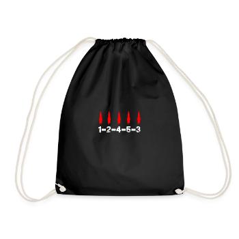 5 cylinder turbo oldtimer 1-2-4-5-3 gift idea - Drawstring Bag - black - Front
