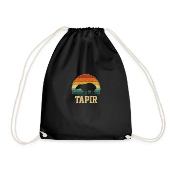 Tapir vintage Rétro, tapir - Sac de sport léger - noir - Devant