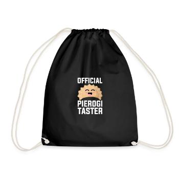 offizieller Pierogi-Schnupper, polnischer Pierogi - Turnbeutel - Schwarz - Vorne