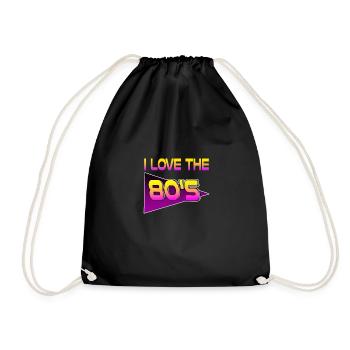 I Love The 80s Vintage Retro 80s - Drawstring Bag - black - Front