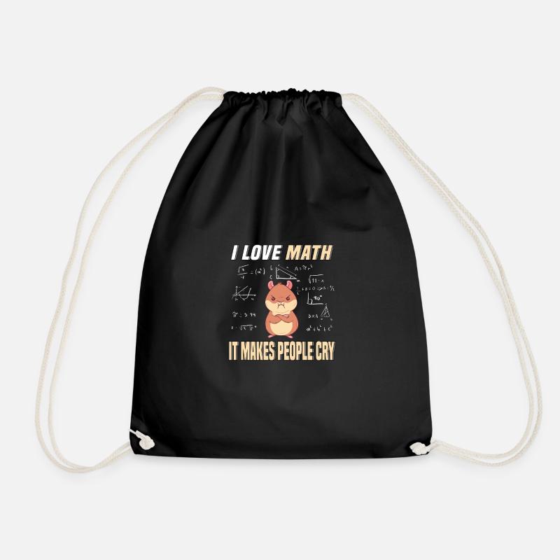 I love Math Hamster Nager Mathegenie Mathe Lehrer - Turnbeutel - Schwarz