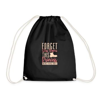Hiking Girl Princess Loves Boots - Drawstring Bag - black - Front