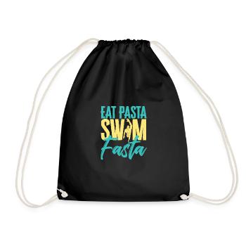 Eat Pasta Swim Fasta Funny Swimming - Turnbeutel - Schwarz - Vorne
