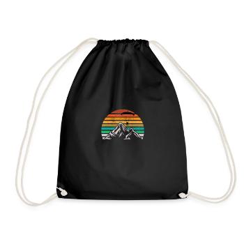 Paragliding Gleitschrimfliegen Retro Vintage - Drawstring Bag - black - Front