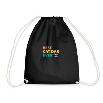 Vintage Best Cat Dad Daddy Retro - Drawstring Bag - black - Front