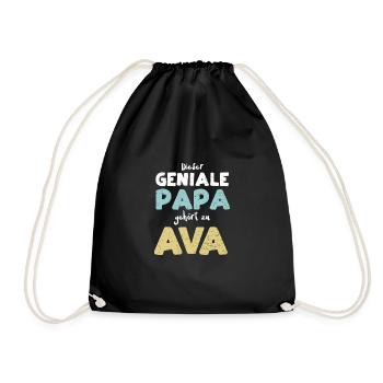 Dieser Geniale Papa Gehört Zu Ava - Turnbeutel - Schwarz - Vorne
