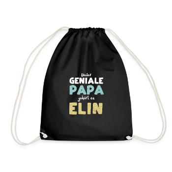 Dieser Geniale Papa Gehört Zu Elin - Turnbeutel - Schwarz - Vorne