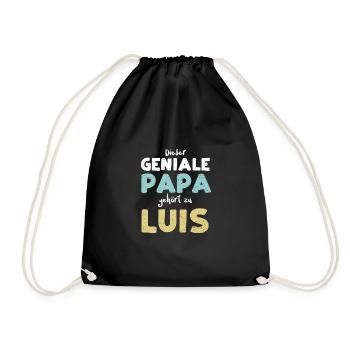 Dieser Geniale Papa Gehört Zu Luis - Turnbeutel - Schwarz - Vorne