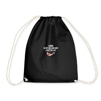 Koi breeder funny koi saying kois - Drawstring Bag - black - Front