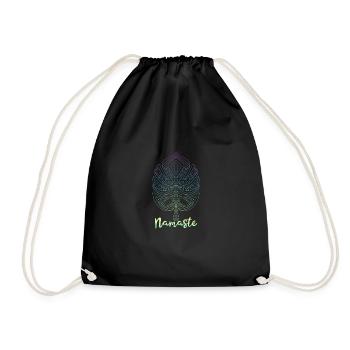 Namaste Monstera Yoga Meditation Monstera Leaf - Drawstring Bag - black - Front