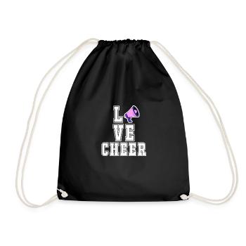 Liebes-Beifall Cheerleader-Mädchen-Megaphon - Turnbeutel - Schwarz - Vorne