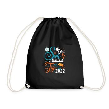 Father Son Trip 2022 Summer Sun Beach Vacation - Drawstring Bag - black - Front