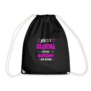 Best Grandma Beste Oma for Ever für immer - Turnbeutel - Schwarz - Vorne