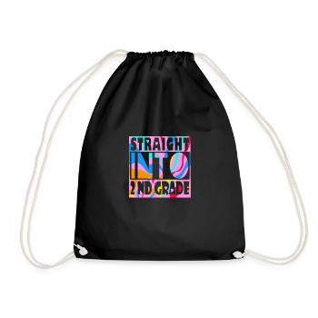 Directly into the 2 grade student schoolgirl - Drawstring Bag - black - Front