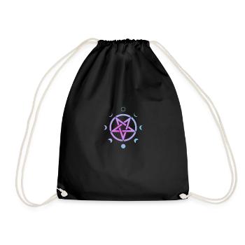 goat pentagram moon pastel grunge style Gothic - Turnbeutel - Schwarz - Vorne