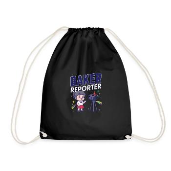 Baker Reporter Camera Microphone Girl Stars Quote - Drawstring Bag - black - Front