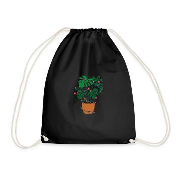 Christmas Monstera avec guirlande lumineuse Arbre - Sac de sport léger - noir - Devant