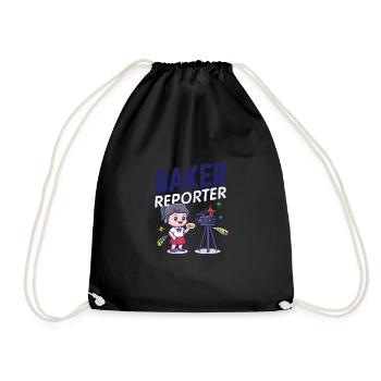 Baker Reporter Camera Microphone Girl Stars Quote - Drawstring Bag - black - Front