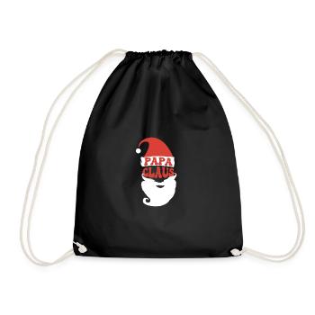 Dad Santa Claus Family Costume Santa Claus - Drawstring Bag - black - Front