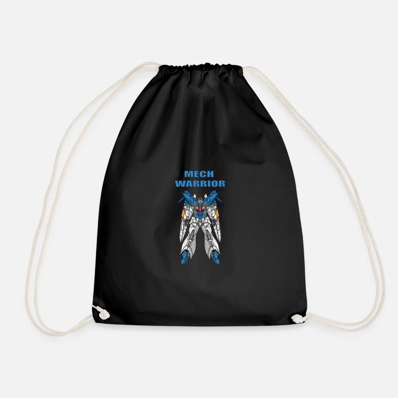 Mech Warrior Transformer Child Cartoon - Drawstring Bag - black