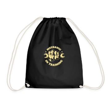 Mechanic in training garage alcohol cars - Drawstring Bag - black - Front