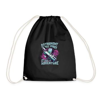 Astronomy is not a hobby, but an adventure - Drawstring Bag - black - Front