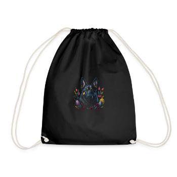 Pâques Printemps Berger allemand - Sac de sport léger - noir - Devant