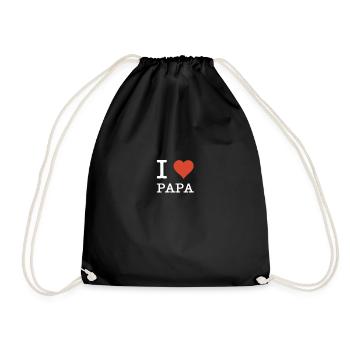 I Love Papa texte design cadeau de fête des pères - Sac de sport léger - noir - Devant