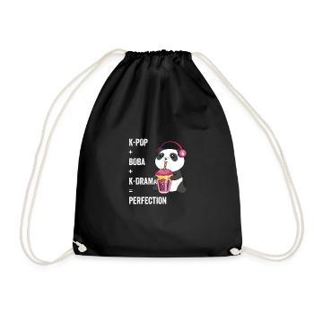 Boba Bubble Tea K-Drama Perfection K-Po coréen - Sac de sport léger - noir - Devant