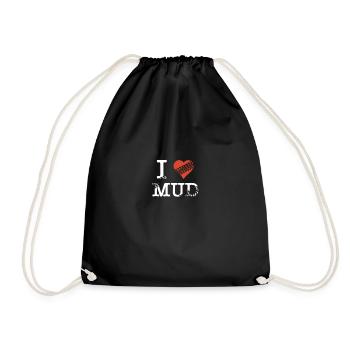 I Love Mud Offroad Motorsport Tire Marks - Drawstring Bag - black - Front