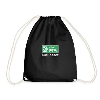 Campingplatz Wohnmobil Schild Lustiges Camping - Turnbeutel - Schwarz - Vorne